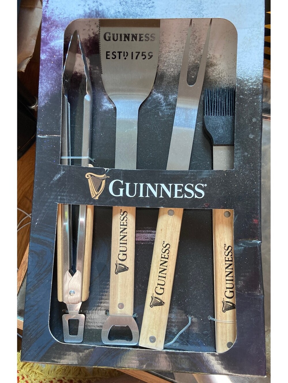 GUINNESS Heavy-Duty 4pc BBQ Set - SUPER RARE Highly Collectable NEW & SEALED